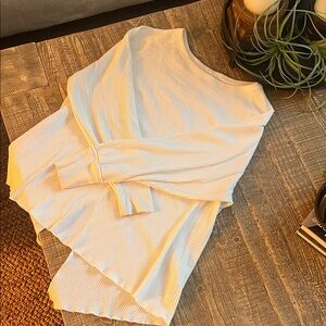 Free People Cream Long Sleeve Top